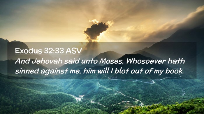 Picture 02 - Exodus 32:33 ASV Desktop Wallpaper - And Jehovah said unto Moses, Whosoever hath - Desktop Bible Verse Wallpaper