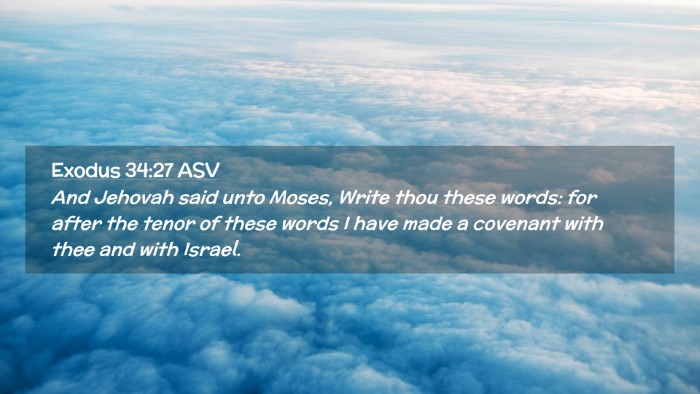 Picture 02 - Exodus 34:27 ASV Desktop Wallpaper - And Jehovah said unto Moses, Write thou these - Desktop Bible Verse Wallpaper