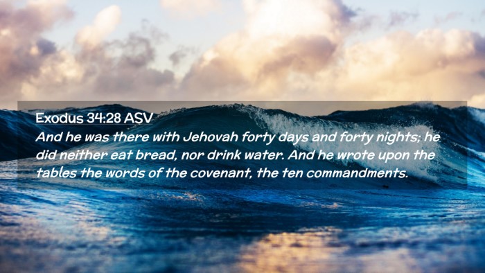 Picture 02 - Exodus 34:28 ASV Desktop Wallpaper - And he was there with Jehovah forty days and - Desktop Bible Verse Wallpaper