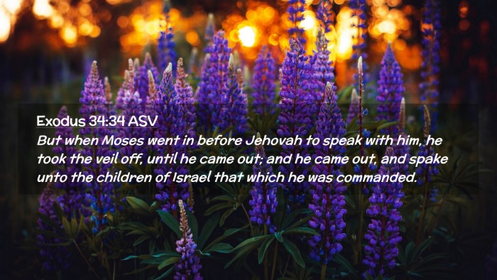 Picture 02 - Exodus 34:34 ASV Desktop Wallpaper - But when Moses went in before Jehovah to speak - Desktop Bible Verse Wallpaper