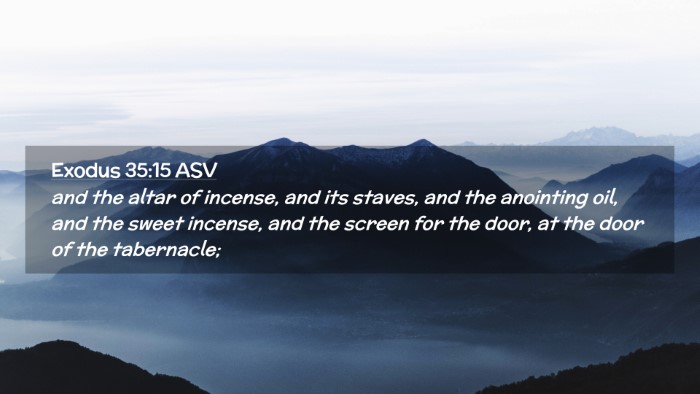 Picture 02 - Exodus 35:15 ASV Desktop Wallpaper - and the altar of incense, and its staves, and the - Desktop Bible Verse Wallpaper