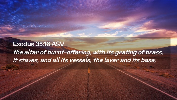 Picture 02 - Exodus 35:16 ASV Desktop Wallpaper - the altar of burnt-offering, with its grating of - Desktop Bible Verse Wallpaper