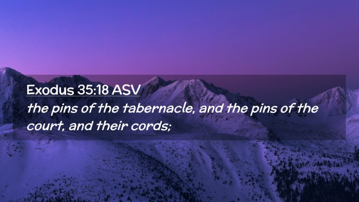 Picture 02 - Exodus 35:18 ASV Desktop Wallpaper - the pins of the tabernacle, and the pins of the - Desktop Bible Verse Wallpaper