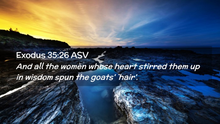 Picture 02 - Exodus 35:26 ASV Desktop Wallpaper - And all the women whose heart stirred them up in - Desktop Bible Verse Wallpaper