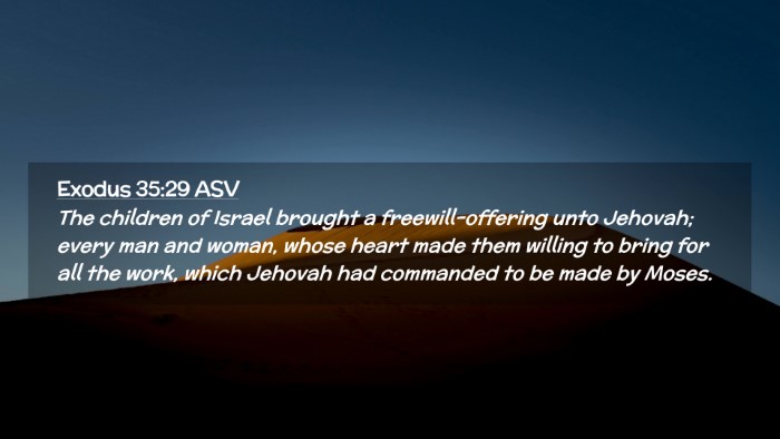 Picture 02 - Exodus 35:29 ASV Desktop Wallpaper - The children of Israel brought a - Desktop Bible Verse Wallpaper