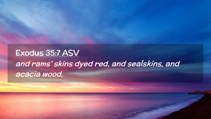 Picture 02 - Exodus 35:7 ASV Desktop Wallpaper - and rams' skins dyed red, and sealskins, and - Desktop Bible Verse Wallpaper