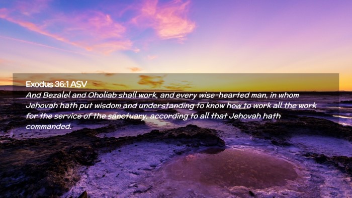 Picture 02 - Exodus 36:1 ASV Desktop Wallpaper - And Bezalel and Oholiab shall work, and every - Desktop Bible Verse Wallpaper