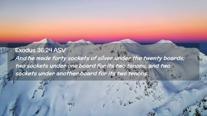 Picture 02 - Exodus 36:24 ASV Desktop Wallpaper - And he made forty sockets of silver under the - Desktop Bible Verse Wallpaper