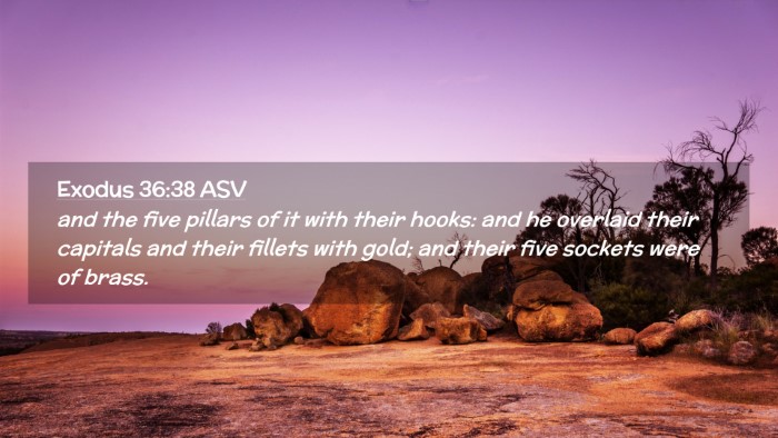 Picture 02 - Exodus 36:38 ASV Desktop Wallpaper - and the five pillars of it with their hooks: and - Desktop Bible Verse Wallpaper