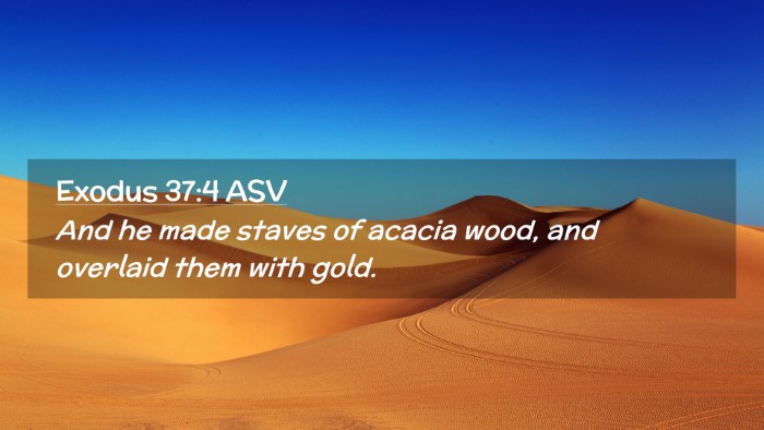 Picture 02 - Exodus 37:4 ASV Desktop Wallpaper - And he made staves of acacia wood, and overlaid - Desktop Bible Verse Wallpaper