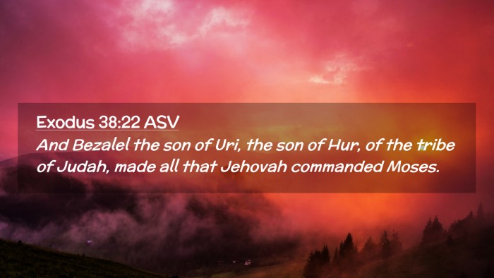 Picture 02 - Exodus 38:22 ASV Desktop Wallpaper - And Bezalel the son of Uri, the son of Hur, of - Desktop Bible Verse Wallpaper