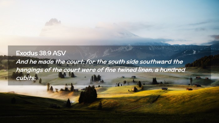 Picture 02 - Exodus 38:9 ASV Desktop Wallpaper - And he made the court: for the south side - Desktop Bible Verse Wallpaper