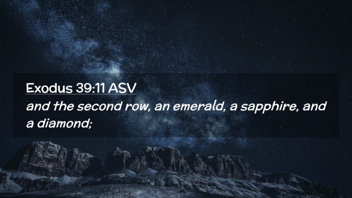 Picture 02 - Exodus 39:11 ASV Desktop Wallpaper - and the second row, an emerald, a sapphire, and a - Desktop Bible Verse Wallpaper