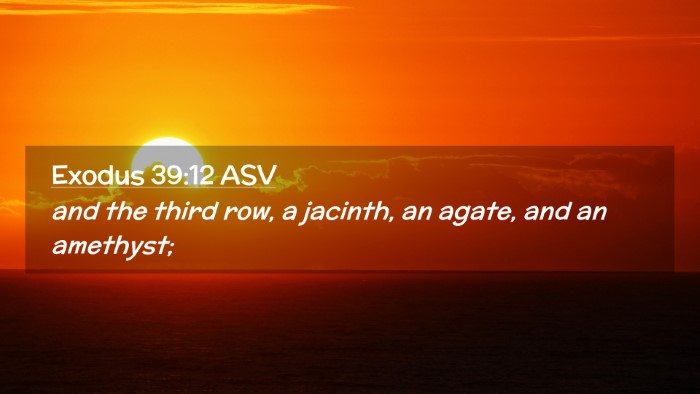 Picture 02 - Exodus 39:12 ASV Desktop Wallpaper - and the third row, a jacinth, an agate, and an - Desktop Bible Verse Wallpaper