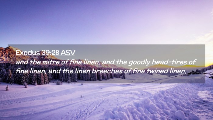 Picture 02 - Exodus 39:28 ASV Desktop Wallpaper - and the mitre of fine linen, and the goodly - Desktop Bible Verse Wallpaper