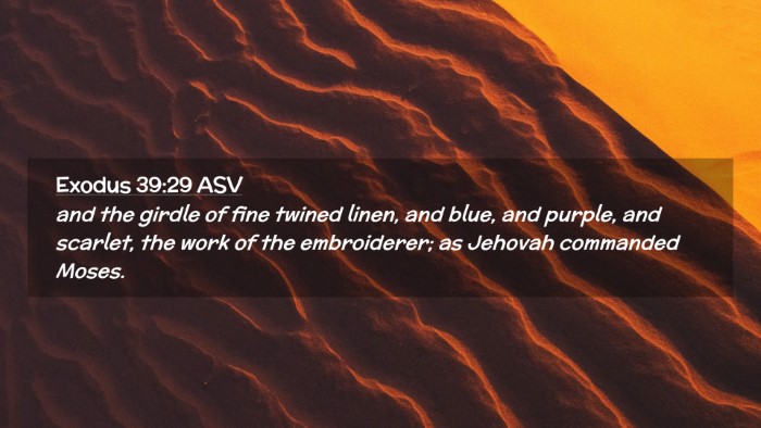 Picture 02 - Exodus 39:29 ASV Desktop Wallpaper - and the girdle of fine twined linen, and blue, - Desktop Bible Verse Wallpaper
