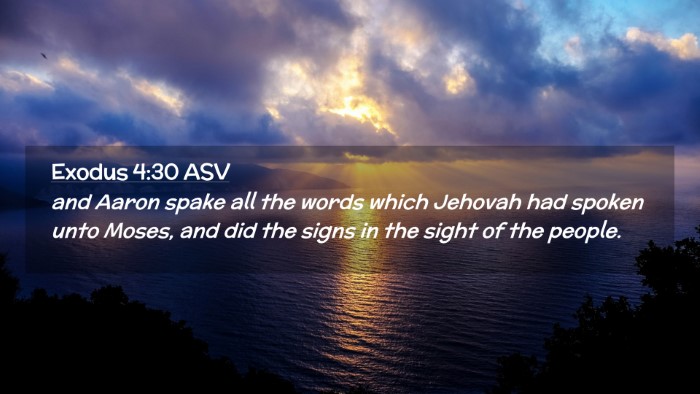 Picture 02 - Exodus 4:30 ASV Desktop Wallpaper - and Aaron spake all the words which Jehovah had - Desktop Bible Verse Wallpaper