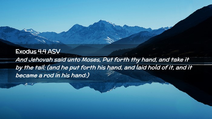 Picture 02 - Exodus 4:4 ASV Desktop Wallpaper - And Jehovah said unto Moses, Put forth thy hand, - Desktop Bible Verse Wallpaper