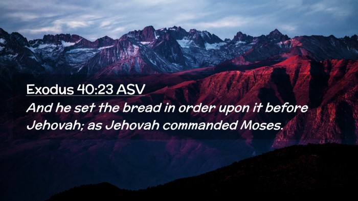 Picture 02 - Exodus 40:23 ASV Desktop Wallpaper - And he set the bread in order upon it before - Desktop Bible Verse Wallpaper