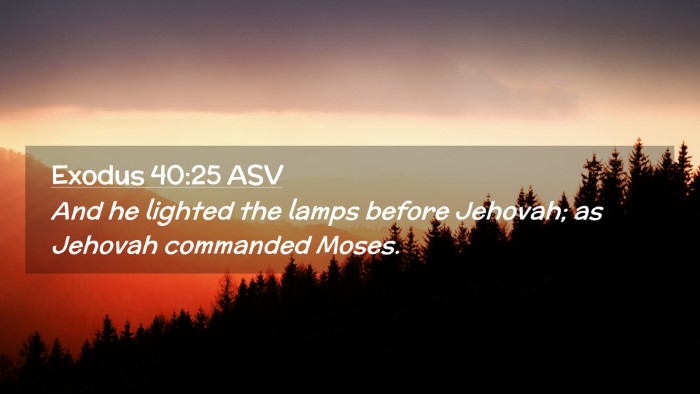Picture 02 - Exodus 40:25 ASV Desktop Wallpaper - And he lighted the lamps before Jehovah; as - Desktop Bible Verse Wallpaper