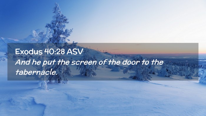 Picture 02 - Exodus 40:28 ASV Desktop Wallpaper - And he put the screen of the door to the - Desktop Bible Verse Wallpaper