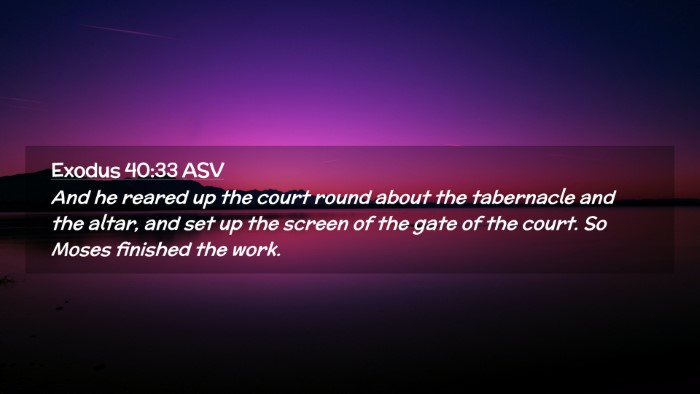 Picture 02 - Exodus 40:33 ASV Desktop Wallpaper - And he reared up the court round about the - Desktop Bible Verse Wallpaper