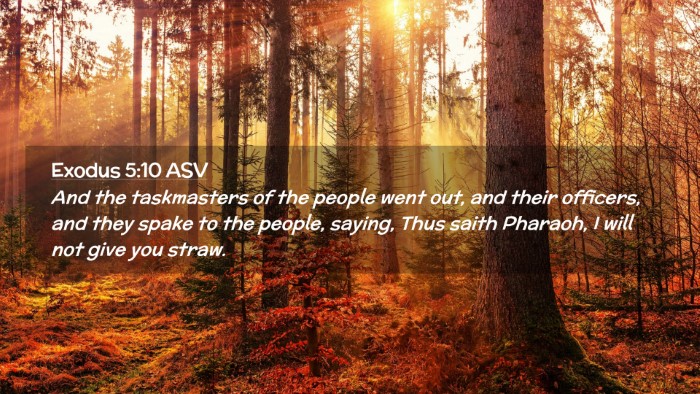 Picture 02 - Exodus 5:10 ASV Desktop Wallpaper - And the taskmasters of the people went out, and - Desktop Bible Verse Wallpaper