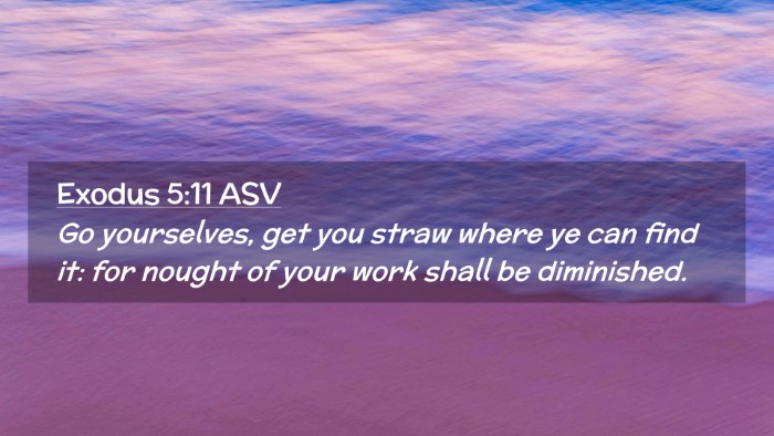 Picture 02 - Exodus 5:11 ASV Desktop Wallpaper - Go yourselves, get you straw where ye can find - Desktop Bible Verse Wallpaper