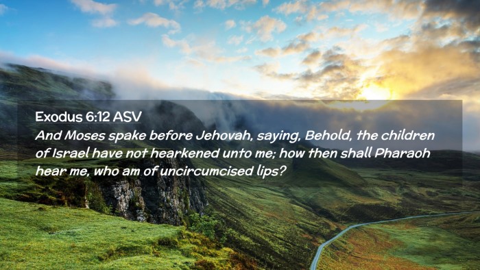 Picture 02 - Exodus 6:12 ASV Desktop Wallpaper - And Moses spake before Jehovah, saying, Behold, - Desktop Bible Verse Wallpaper