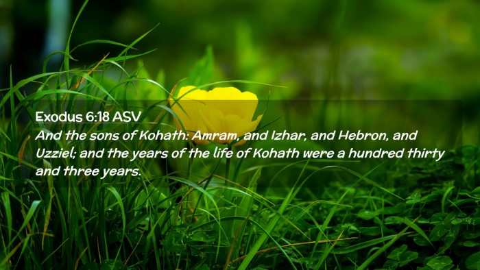 Picture 02 - Exodus 6:18 ASV Desktop Wallpaper - And the sons of Kohath: Amram, and Izhar, and - Desktop Bible Verse Wallpaper
