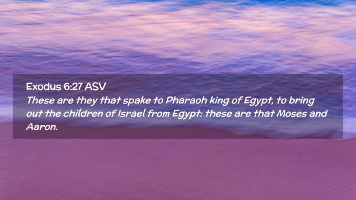 Picture 02 - Exodus 6:27 ASV Desktop Wallpaper - These are they that spake to Pharaoh king of - Desktop Bible Verse Wallpaper