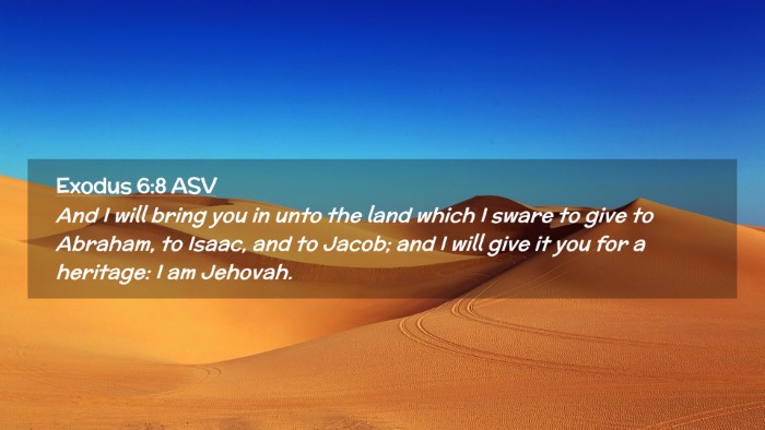 Picture 02 - Exodus 6:8 ASV Desktop Wallpaper - And I will bring you in unto the land which I - Desktop Bible Verse Wallpaper