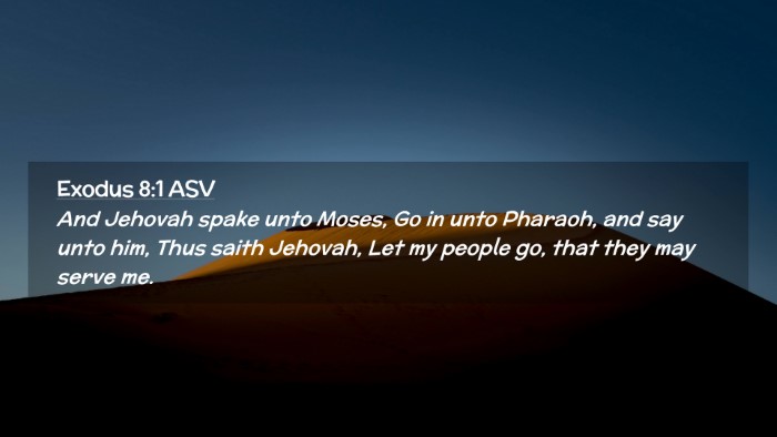 Picture 02 - Exodus 8:1 ASV Desktop Wallpaper - And Jehovah spake unto Moses, Go in unto Pharaoh, - Desktop Bible Verse Wallpaper
