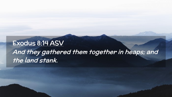 Picture 02 - Exodus 8:14 ASV Desktop Wallpaper - And they gathered them together in heaps; and the - Desktop Bible Verse Wallpaper