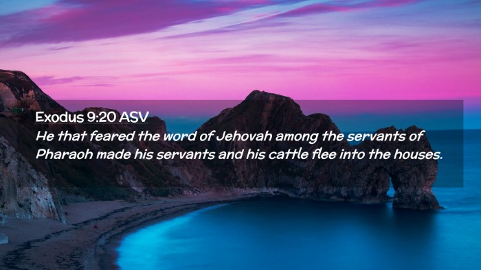Picture 02 - Exodus 9:20 ASV Desktop Wallpaper - He that feared the word of Jehovah among the - Desktop Bible Verse Wallpaper