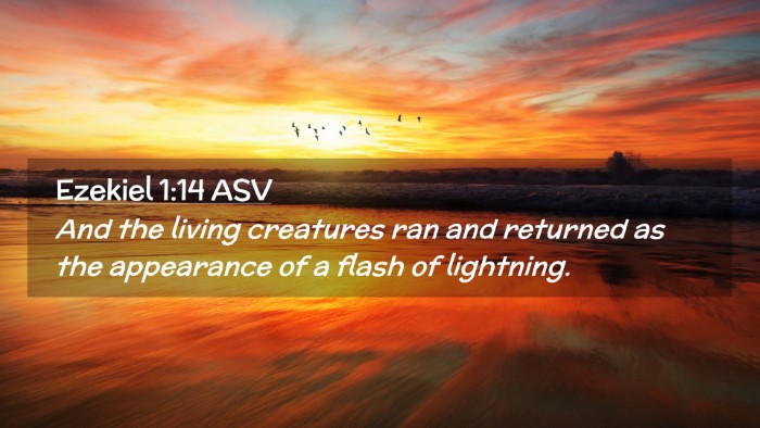 Picture 02 - Ezekiel 1:14 ASV Desktop Wallpaper - And the living creatures ran and returned as the - Desktop Bible Verse Wallpaper