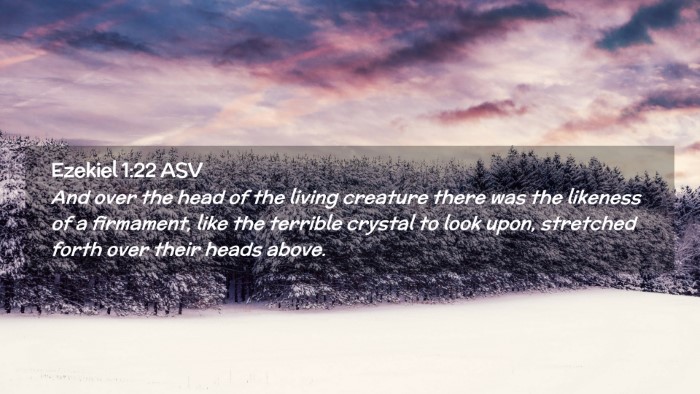 Picture 02 - Ezekiel 1:22 ASV Desktop Wallpaper - And over the head of the living creature there - Desktop Bible Verse Wallpaper