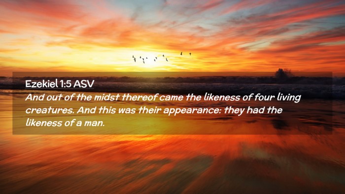 Picture 02 - Ezekiel 1:5 ASV Desktop Wallpaper - And out of the midst thereof came the likeness of - Desktop Bible Verse Wallpaper
