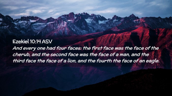 Picture 02 - Ezekiel 10:14 ASV Desktop Wallpaper - And every one had four faces: the first face was - Desktop Bible Verse Wallpaper