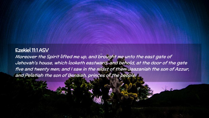 Picture 02 - Ezekiel 11:1 ASV Desktop Wallpaper - Moreover the Spirit lifted me up, and brought me - Desktop Bible Verse Wallpaper