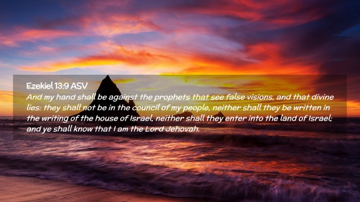 Picture 02 - Ezekiel 13:9 ASV Desktop Wallpaper - And my hand shall be against the prophets that - Desktop Bible Verse Wallpaper
