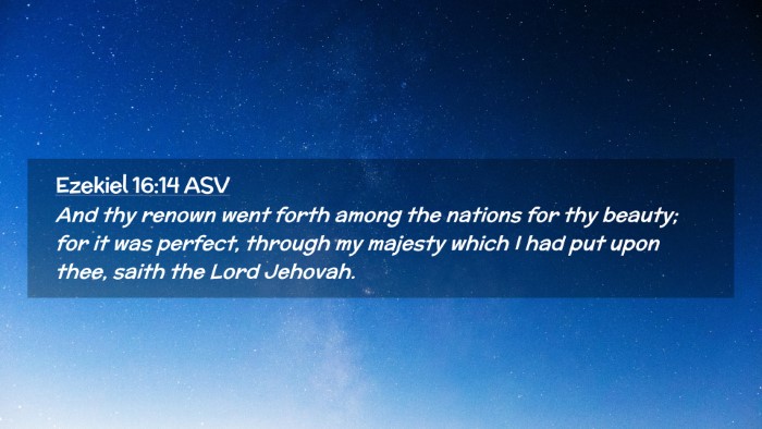 Picture 02 - Ezekiel 16:14 ASV Desktop Wallpaper - And thy renown went forth among the nations for - Desktop Bible Verse Wallpaper