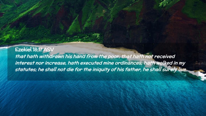 Picture 02 - Ezekiel 18:17 ASV Desktop Wallpaper - that hath withdrawn his hand from the poor, that - Desktop Bible Verse Wallpaper