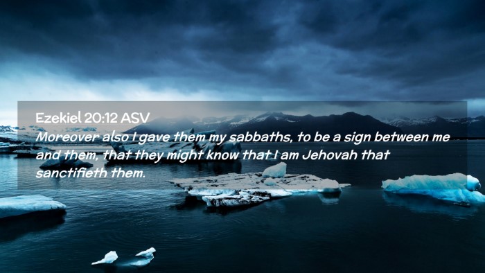 Picture 02 - Ezekiel 20:12 ASV Desktop Wallpaper - Moreover also I gave them my sabbaths, to be a - Desktop Bible Verse Wallpaper