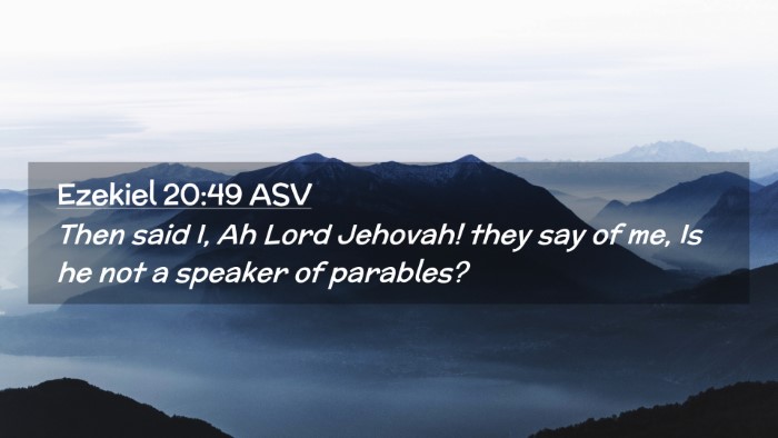 Picture 02 - Ezekiel 20:49 ASV Desktop Wallpaper - Then said I, Ah Lord Jehovah! they say of me, Is - Desktop Bible Verse Wallpaper