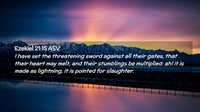 Picture 02 - Ezekiel 21:15 ASV Desktop Wallpaper - I have set the threatening sword against all - Desktop Bible Verse Wallpaper