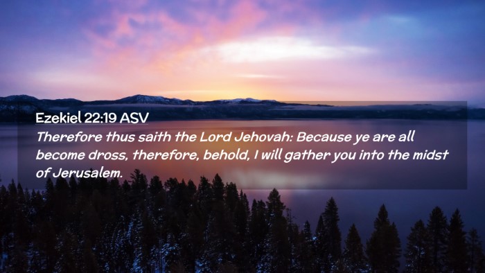 Picture 02 - Ezekiel 22:19 ASV Desktop Wallpaper - Therefore thus saith the Lord Jehovah: Because ye - Desktop Bible Verse Wallpaper