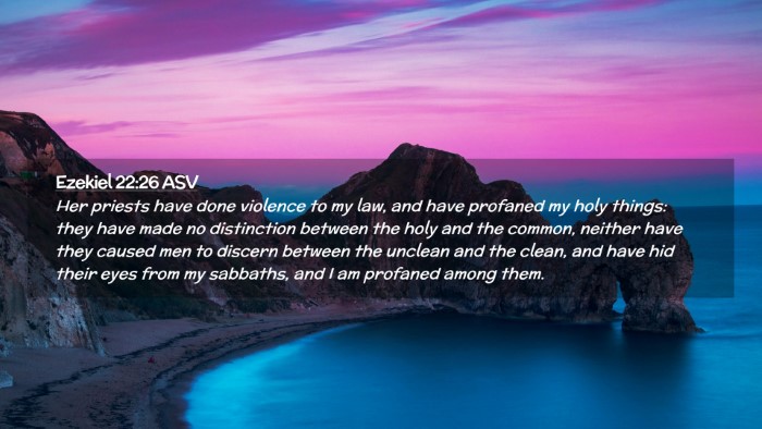 Picture 02 - Ezekiel 22:26 ASV Desktop Wallpaper - Her priests have done violence to my law, and - Desktop Bible Verse Wallpaper