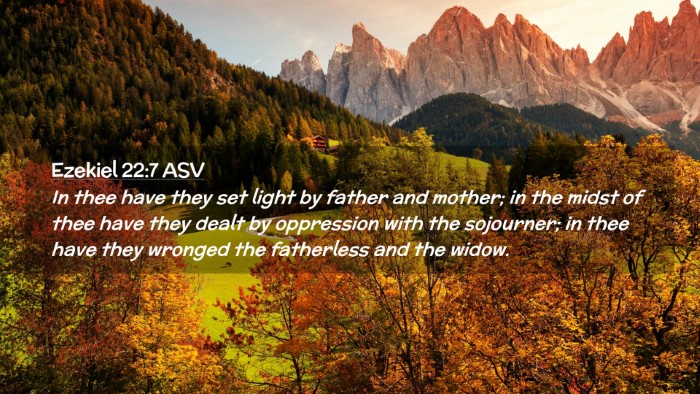Picture 02 - Ezekiel 22:7 ASV Desktop Wallpaper - In thee have they set light by father and mother; - Desktop Bible Verse Wallpaper