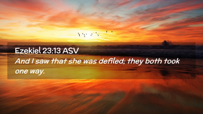 Picture 02 - Ezekiel 23:13 ASV Desktop Wallpaper - And I saw that she was defiled; they both took - Desktop Bible Verse Wallpaper